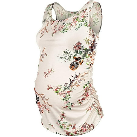 Women Maternity T-Shirts Summer Sleeveless Flower Printed Ruched Side Tank Tops Pregnancy Basic Tee Shirt Vest Tshirts Tee Top Female Dailywear
Women Maternity T-Shirts Summer Sleeveless Flower Printed Ruched Side Tank Tops Pregnancy Basic Tee Shirt Vest Tshirts Tee Top Female Dailywear