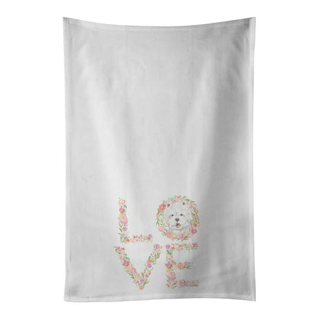 Westie #2 LOVE White Kitchen Towel Set of 2 19 in x 28 in
