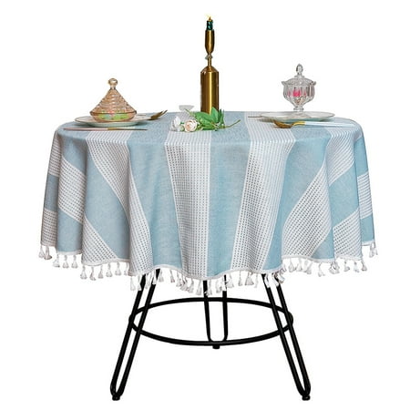Round Tablecloth Linen Circle Tablecloth With Tassel Two Tone Striped Table Cover For Living Room Bedroom Study Coffee Outdoor Summer Party-Blue-diameter240cm(94.5 )
Round Tablecloth Linen Circle Tablecloth With Tassel Two Tone Striped Table Cover For Living Room Bedroom Study Coffee Outdoor Summer Party-Blue-diameter240cm(94.5 )