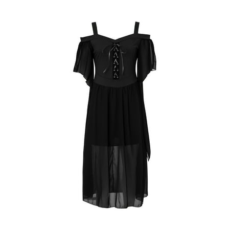SHIBAOZI Womens Goth Witch Halloween Dress Plus Size Off Shoulder Tie Front Lace Fly Sleeve One-Piece Long Dresses
SHIBAOZI Womens Goth Witch Halloween Dress Plus Size Off Shoulder Tie Front Lace Fly Sleeve One-Piece Long Dresses