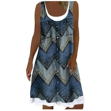 Wedding Guest Dresses for Women Womens Dresses Women s Summer Fashion Casual Crew Neck Print Sleeveless Splicing Dress Savings Clearance Deals Summer Dresses Girls Dresses Blue XL
Wedding Guest Dresses for Women Womens Dresses Women s Summer Fashion Casual Crew Neck Print Sleeveless Splicing Dress Savings Clearance Deals Summer Dresses Girls Dresses Blue XL