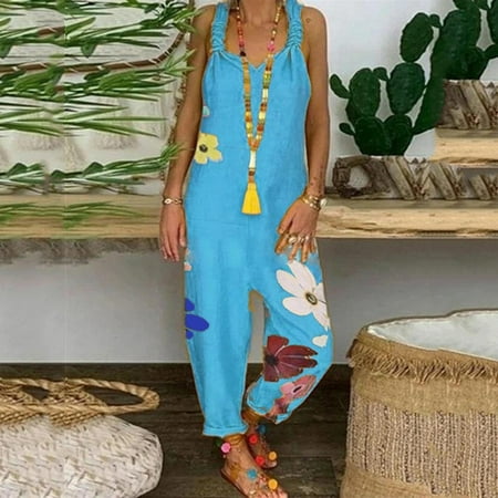 Quealent Women S Jumpsuits Womens Printing Cotton Long Trousers Pocket Overalls Casual Jumpsuits Rompe Blue 5XL
Quealent Women S Jumpsuits Womens Printing Cotton Long Trousers Pocket Overalls Casual Jumpsuits Rompe Blue 5XL