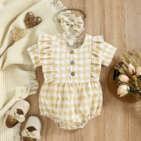 KONBECA Baby Boys Girls Rompers Infants Pure Cotton Coverall Toddler Baby Girls Bodysuit Flowers Print Ruffles Flying Sleeve Romper Bow Headdress Suit Outfits (0-18 Months)
KONBECA Baby Boys Girls Rompers Infants Pure Cotton Coverall Toddler Baby Girls Bodysuit Flowers Print Ruffles Flying Sleeve Romper Bow Headdress Suit Outfits (0-18 Months)