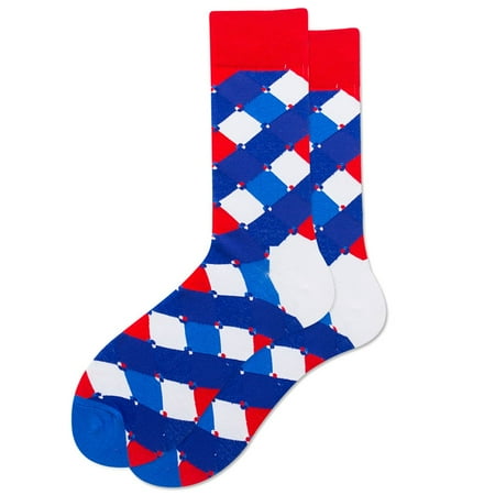 2 pair Men And Women Plaid Contrast Color Women Socks Cotton Socks Color Random