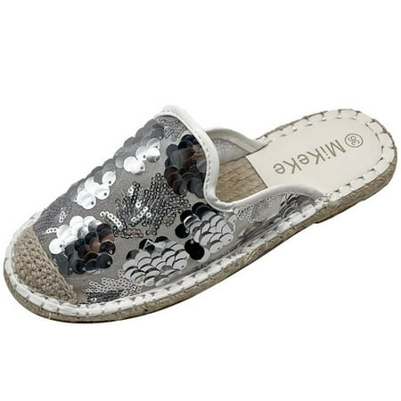 Cathalem Summer Women s Flat Bottom Fashion Casual Large Sequin Roman Sandals Silver 38
Cathalem Summer Women s Flat Bottom Fashion Casual Large Sequin Roman Sandals Silver 38