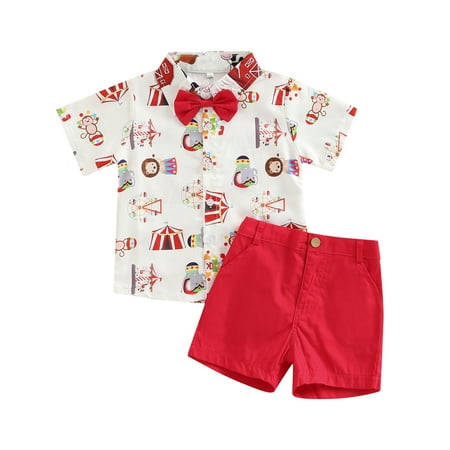 Sunisery Kids Baby Boys 2pcs Outfits Set Cartoon Animal Print Short Sleeve Shirt with Bow Tie Shorts Clothes
Sunisery Kids Baby Boys 2pcs Outfits Set Cartoon Animal Print Short Sleeve Shirt with Bow Tie Shorts Clothes