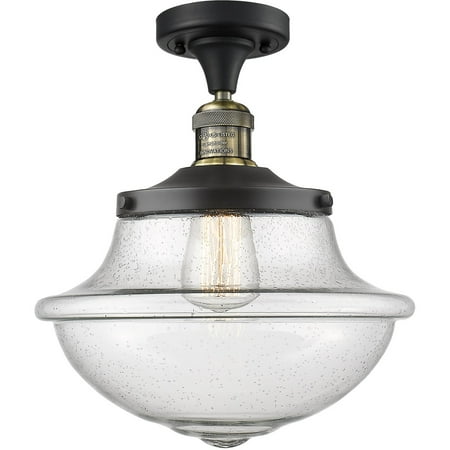 Black Antique Brass Tone Semi Flush 12 Wide Seedy Glass Steel/Cast Brass Medium Base LED 1 Light Fixture
Black Antique Brass Tone Semi Flush 12 Wide Seedy Glass Steel/Cast Brass Medium Base LED 1 Light Fixture