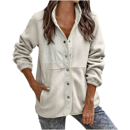 Women s Sherpa Fleece Jacket Lightweight Casual Button Down Outerwear Fall Winter Soft Long Sleeve Pocket Coat
Women s Sherpa Fleece Jacket Lightweight Casual Button Down Outerwear Fall Winter Soft Long Sleeve Pocket Coat