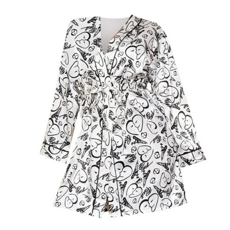 Summer Thin Home Long Sleeved Bathrobe Printed Women s Imitation Silk Morning Gown Nightgowns for Women Petite Pajamas for Women
Summer Thin Home Long Sleeved Bathrobe Printed Women s Imitation Silk Morning Gown Nightgowns for Women Petite Pajamas for Women