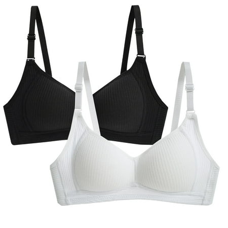 Bra 2PCs Women Sexy Simple Stripe Adjustable Shoulder Strap Underwire Underwear Bra Cotton no underwire sports bra White
Bra 2PCs Women Sexy Simple Stripe Adjustable Shoulder Strap Underwire Underwear Bra Cotton no underwire sports bra White