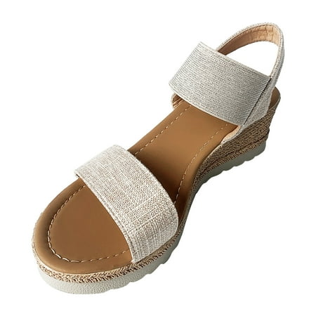 Cathalem Women Summer Canvas Solid Slip On Casual Open Toe Wedges Comfortable Beach Shoes Sandals Beige 40
Cathalem Women Summer Canvas Solid Slip On Casual Open Toe Wedges Comfortable Beach Shoes Sandals Beige 40