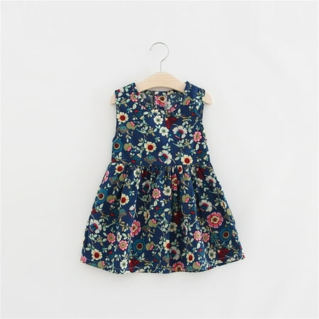 Cathalem Girl Frocks Girls Flowers Dress Kids Sleeveless Summer Children Sundress Princess Print Girls Kids T Shirt Dress Dress Dark Blue 2-3 Years
Cathalem Girl Frocks Girls Flowers Dress Kids Sleeveless Summer Children Sundress Princess Print Girls Kids T Shirt Dress Dress Dark Blue 2-3 Years
