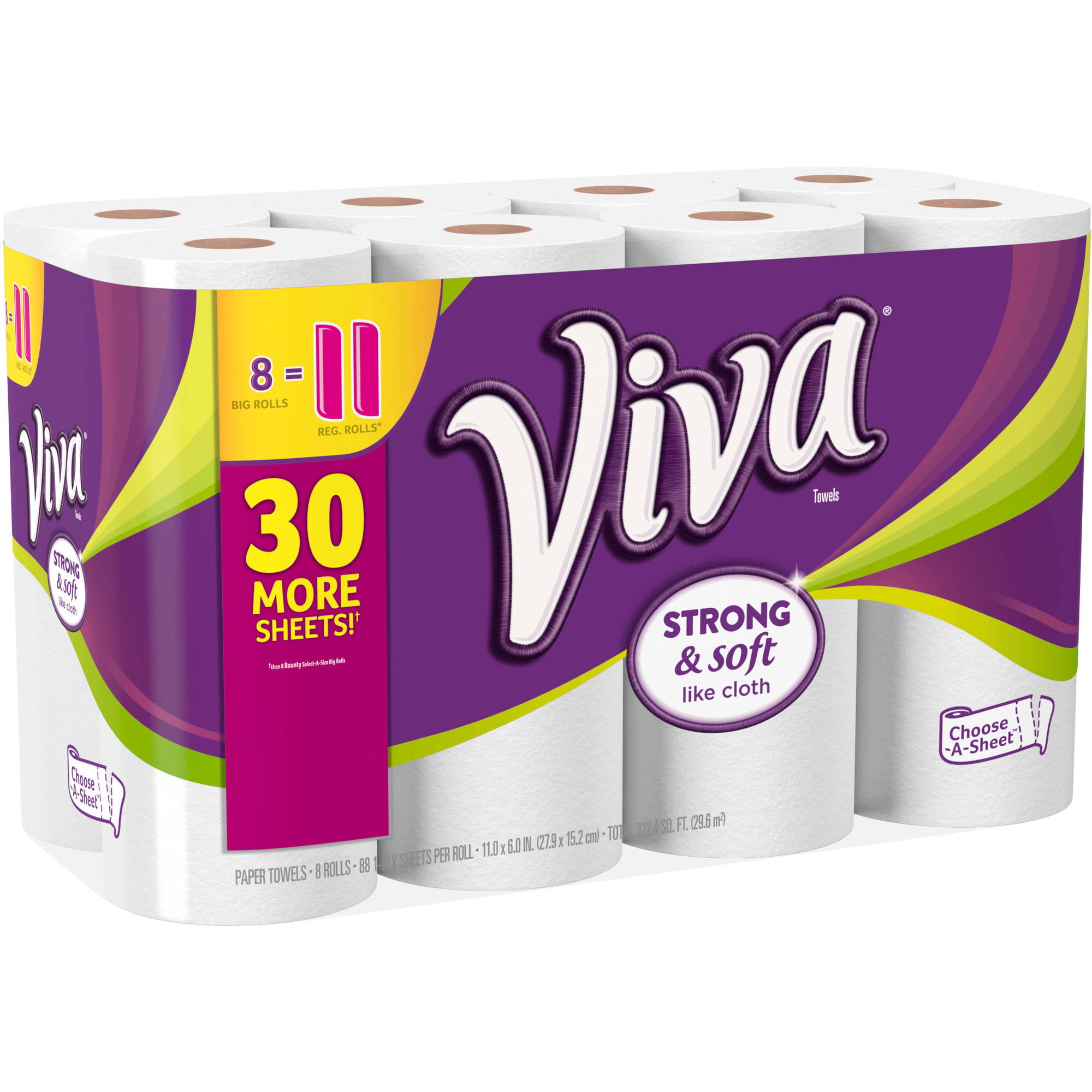Viva Choose-a-Size Big Roll Paper Towels, 88 sheets, 8 count ...