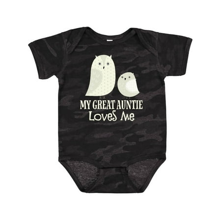 Inktastic Great Auntie Loves Me Owl Gift Baby Boy or Baby Girl Bodysuit