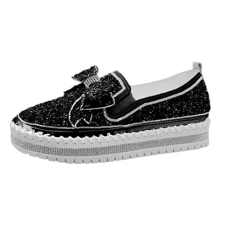 Mortilo Ladies Shoes Casual Sequin Muffin Platform Round Toe Bow Rhinestone Single Shoes Casual Shoes PU casual shoes for Women Black
Mortilo Ladies Shoes Casual Sequin Muffin Platform Round Toe Bow Rhinestone Single Shoes Casual Shoes PU casual shoes for Women Black