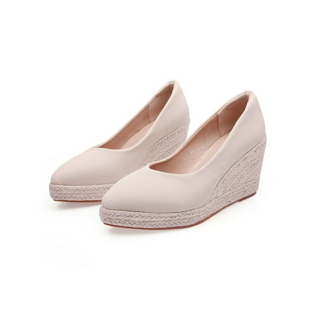Wazshop Womens Wedge Pumps Shoes Slip On Dress Shoe Pointed Toe Espadrilles Casual Platform Ladies Comfort Beige 8.5
Wazshop Womens Wedge Pumps Shoes Slip On Dress Shoe Pointed Toe Espadrilles Casual Platform Ladies Comfort Beige 8.5