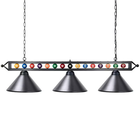 59 Hanging Pool Table Light Fixture for Game Room Beer Party Ball Design Metal Billiards Light with 3 Lamp Shades Suitable for 7~9 Foot Pool Tables (Black)
59 Hanging Pool Table Light Fixture for Game Room Beer Party Ball Design Metal Billiards Light with 3 Lamp Shades Suitable for 7~9 Foot Pool Tables (Black)