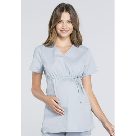 Cherokee Workwear Professionals Maternity Women s Scrubs Top Mock Wrap WW685