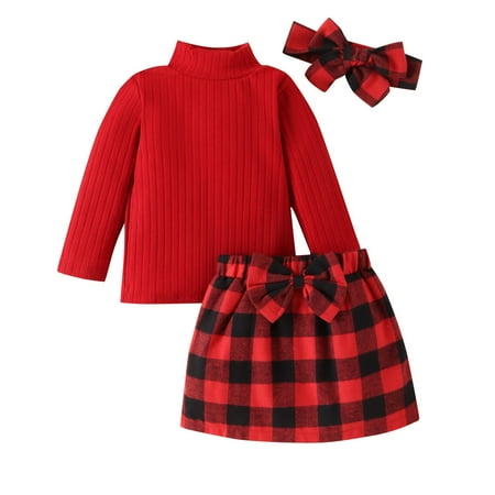 UACY Toddler Girls Clothes Outfits Fashion Knitted Pure Color Red Long Sleeve Plaid Dress Hairband 3 Piece Christmas Clothes Set 
UACY Toddler Girls Clothes Outfits Fashion Knitted Pure Color Red Long Sleeve Plaid Dress Hairband 3 Piece Christmas Clothes Set
