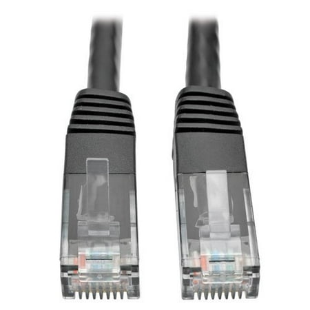 Tripp Lite Cat6 Gigabit Molded Patch Cable Rj45 M/m 550mhz 24 Awg Black 1' - Category 6 For Network Device, Router, Modem, Blu-ray Player, Printer, Computer - 128 Mb/s - Patch Cable - 1 (n200-001-bk)