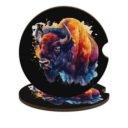 Bison Colorful Animal Car Coasters for Drinks with A Finger Notch for Easy Removal Cup Holder Coaster Cup Mat Car Interior Accessories 2PCS
Bison Colorful Animal Car Coasters for Drinks with A Finger Notch for Easy Removal Cup Holder Coaster Cup Mat Car Interior Accessories 2PCS
