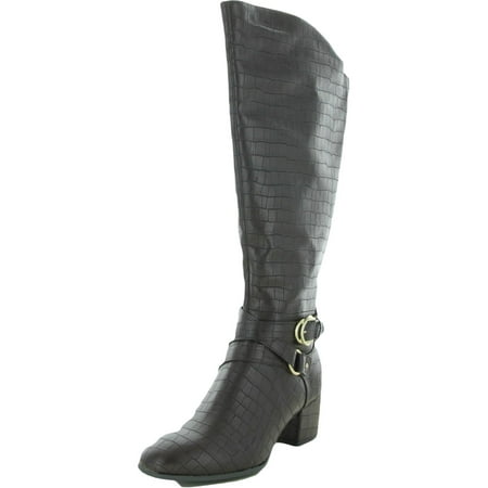 LifeStride Womens Oakley Wide Calf Embossed Knee-High Boots