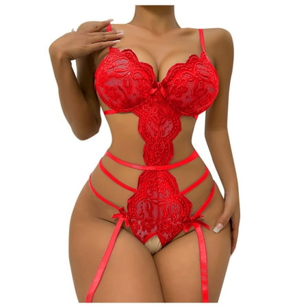 BIZIZA Womens Babydoll Lace Bow Teddy Bodysuit Open Crotch Solid Color Plus Size Sexy Lingerie Red S
BIZIZA Womens Babydoll Lace Bow Teddy Bodysuit Open Crotch Solid Color Plus Size Sexy Lingerie Red S