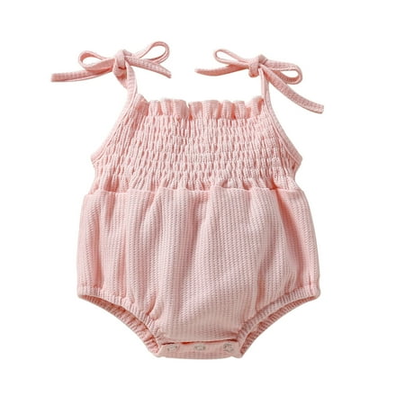 Mikilon Toddler Baby Boys and Girl Comfortable Solid Color Elastic Sling Romper Jumpsuit Infant Clothes for Baby Girl 0-3 Months Pink on Clearance 
Mikilon Toddler Baby Boys and Girl Comfortable Solid Color Elastic Sling Romper Jumpsuit Infant Clothes for Baby Girl 0-3 Months Pink on Clearance