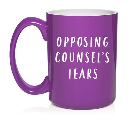 Opposing Counsel s Tears Funny Lawyer Attorney Law Graduate Ceramic Coffee Mug Tea Cup Gift for Her Him Friend Coworker Wife Husband (15oz Purple)
Opposing Counsel s Tears Funny Lawyer Attorney Law Graduate Ceramic Coffee Mug Tea Cup Gift for Her Him Friend Coworker Wife Husband (15oz Purple)