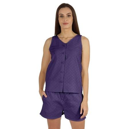 Bimba Solid 2 Pcs Nightwear Set For Womens Casual Sleeveless Loungewear Shirt & Short Sleepwear
Bimba Solid 2 Pcs Nightwear Set For Womens Casual Sleeveless Loungewear Shirt & Short Sleepwear
