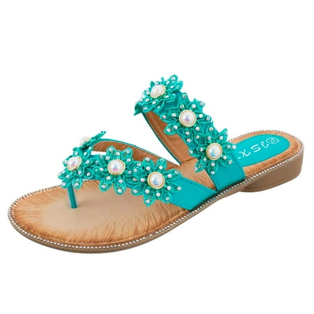 BSDHBS Sandals for Women Slide Sandals Womennew Handmade Flower Round Toe Flip Flops Fashion Trend Sandals Women Green Size 41
BSDHBS Sandals for Women Slide Sandals Womennew Handmade Flower Round Toe Flip Flops Fashion Trend Sandals Women Green Size 41