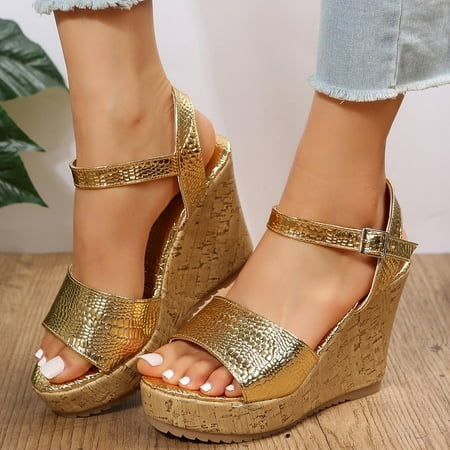 Tdoqot Wedge Sandals for Women- Dressy Summer Comfy Womens Sandals Gold Size 9.5
Tdoqot Wedge Sandals for Women- Dressy Summer Comfy Womens Sandals Gold Size 9.5