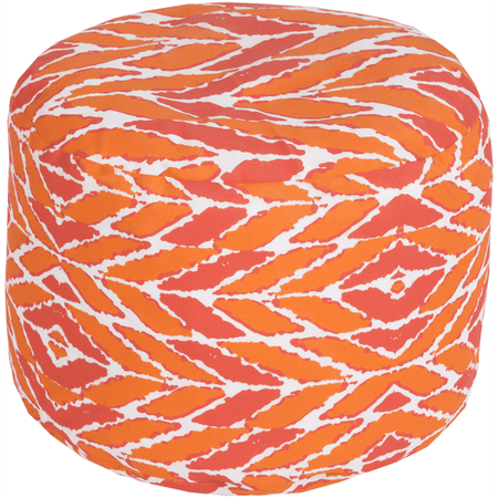 20" Bittersweet and Pumpkin Orange Wrapped Leaves Round Outdoor Patio Pouf Ottoman