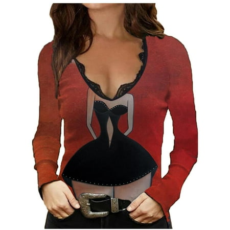 Bospose Long Sleeve Shirt Women V-Neck Shirt For Women Corset Top Lace Top Red Blouse Women Slim Stiching Casual Print Shirts Blouses Tops Lady Fit Patchwork Top Xl
Bospose Long Sleeve Shirt Women V-Neck Shirt For Women Corset Top Lace Top Red Blouse Women Slim Stiching Casual Print Shirts Blouses Tops Lady Fit Patchwork Top Xl