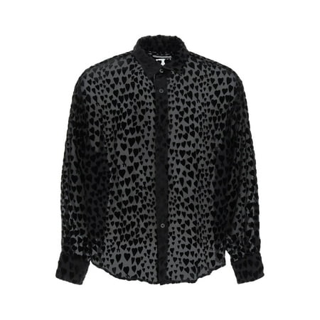 Ami paris devoured velvet shirt with hearts motif