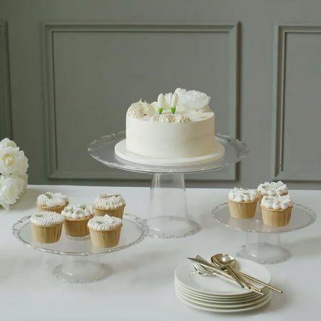Efavormart Set Of 3 | Clear Plastic Stackable Cupcake Pedestal Display Stands Dessert Cake Display Holders - 9 11 15
Efavormart Set Of 3 | Clear Plastic Stackable Cupcake Pedestal Display Stands Dessert Cake Display Holders - 9 11 15