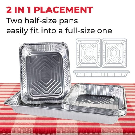 Packaging Aluminum Foil Pans with Lids Medium - 15 pc Chafing Dish Set - 5 Full Size and 10 Half Size Steam Table Pans + Lids - Disposable Cookware for Catering Buffet Party BBQ
Packaging Aluminum Foil Pans with Lids Medium - 15 pc Chafing Dish Set - 5 Full Size and 10 Half Size Steam Table Pans + Lids - Disposable Cookware for Catering Buffet Party BBQ