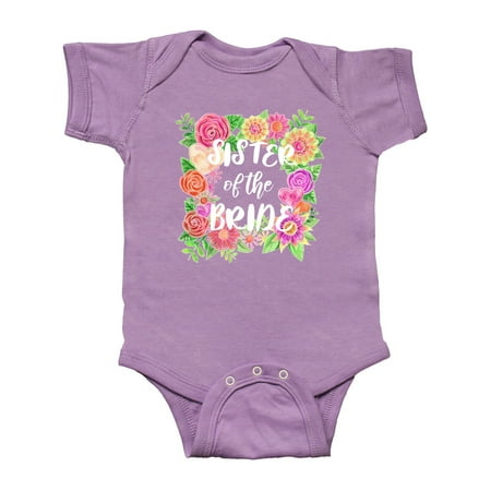 Inktastic Sister of the Bride- Flower Bouquet Gift Baby Girl Bodysuit