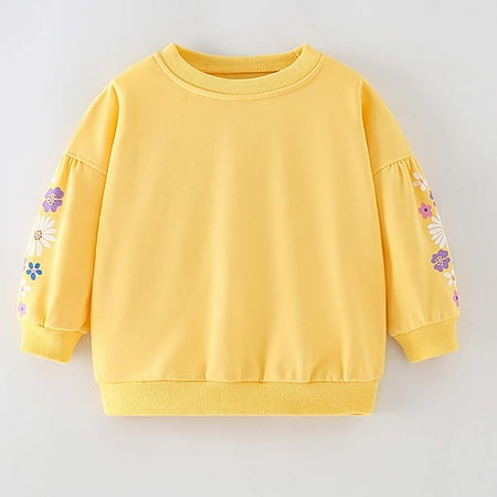 HAOTAGS Toddler Girls Sweatshirts Casual Crew Neck Pullover Top Pure Cotton Solid Graphic Print Long Sleeve Yellow 5 T
HAOTAGS Toddler Girls Sweatshirts Casual Crew Neck Pullover Top Pure Cotton Solid Graphic Print Long Sleeve Yellow 5 T