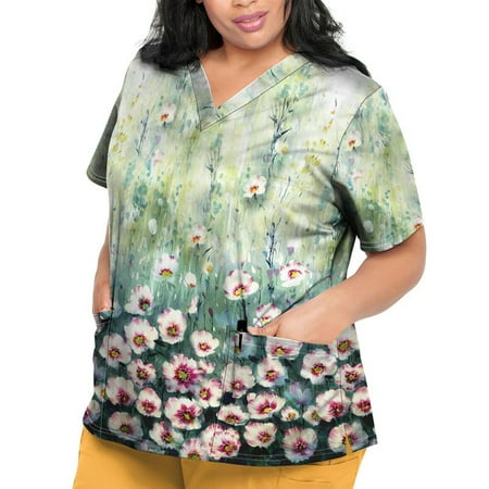 Sksloeg Scrubs Tops Women Plus Size Vintage Flower Printed T Shirts Short Sleeve V-Neck Workwear Nurse Uniform Tee with Pockets Green XL
Sksloeg Scrubs Tops Women Plus Size Vintage Flower Printed T Shirts Short Sleeve V-Neck Workwear Nurse Uniform Tee with Pockets Green XL