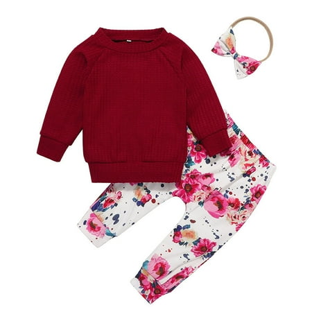 3pcs/set Baby Girls Clothes Set 0-2T Infant Toddler Long Sleeve Sweatshirt+ Floral Print Pants+ Headband Outfits Sets 6-12 Months
3pcs/set Baby Girls Clothes Set 0-2T Infant Toddler Long Sleeve Sweatshirt+ Floral Print Pants+ Headband Outfits Sets 6-12 Months