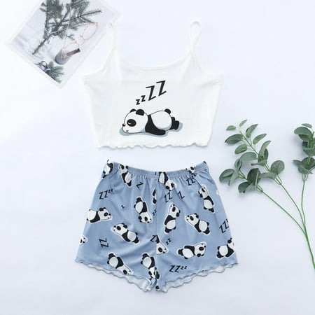 Miayilima Pajama Sets For Women Suspender Top Shorts Pajama Suit Pattern Printed Two Piece Housewear Size L
Miayilima Pajama Sets For Women Suspender Top Shorts Pajama Suit Pattern Printed Two Piece Housewear Size L