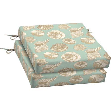 Better Homes and Gardens Outdoor Patio Dining Seat Cushion, Set of Two, Seashells