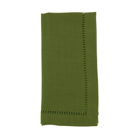 Saro Lifestyle 6315.K18S Dinner Napkin with Hemstitched Border kiwi- Set of 12