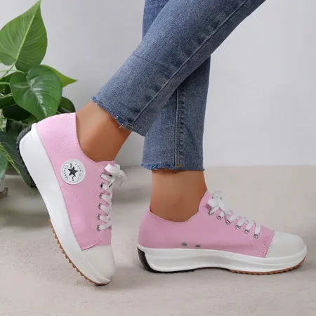 Women‘s Leisure Canvas Fabric Sneakers Thick Bottom Low Top Lace Up Round Toe Casual Shoes Women‘s Footwear
Women‘s Leisure Canvas Fabric Sneakers Thick Bottom Low Top Lace Up Round Toe Casual Shoes Women‘s Footwear