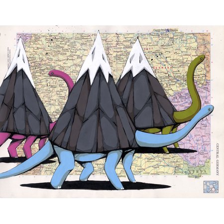 Born To Move Mountains-RICSTU122398 Print 21.5"x27.75" by Ric Stultz in a Un (Canvas Only)