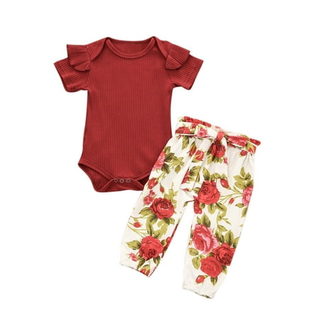 EHTMSAK Newborn Infant Baby Toddler Girl Bodysuit and Floral Pants Set Clothing Set Summer Outfits Short Sleeve Ruffle Red 0-2Y 90
EHTMSAK Newborn Infant Baby Toddler Girl Bodysuit and Floral Pants Set Clothing Set Summer Outfits Short Sleeve Ruffle Red 0-2Y 90
