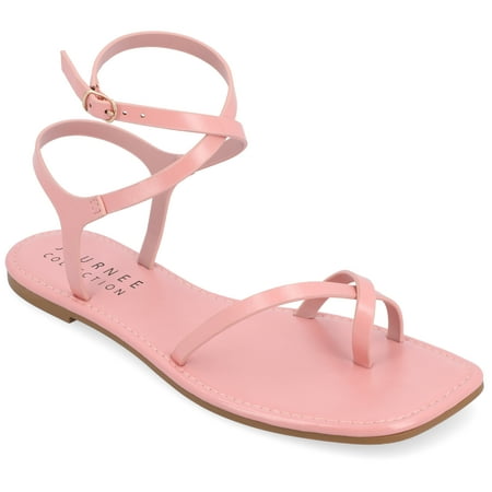 Journee Collection Womens Charra Tru Comfort Foam Buckle Flat Sandals