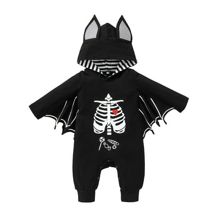 Sunisery Infant Newborn Baby Boys Halloween Printed Pattern Black Long Batwing Sleeves Hooded Jumpsuit Black Skeleton 12-18 Months
Sunisery Infant Newborn Baby Boys Halloween Printed Pattern Black Long Batwing Sleeves Hooded Jumpsuit Black Skeleton 12-18 Months
