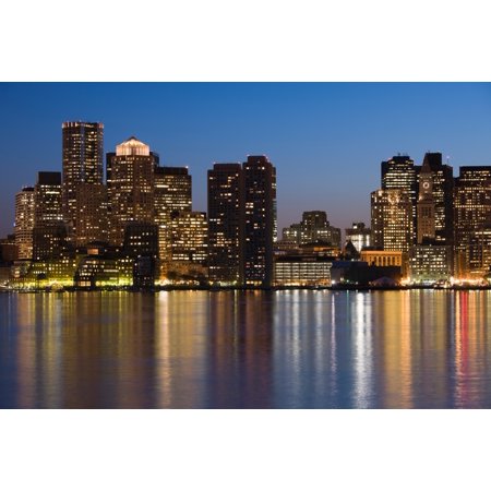 Buildings at the waterfront Boston Massachusetts USA Canvas Art - Panoramic Images (36 x 12)